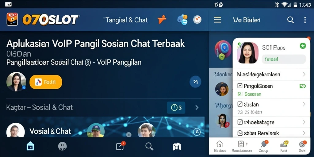 Antarmuka pengguna 070SLOT untuk panggilan VoIP yang intuitif.