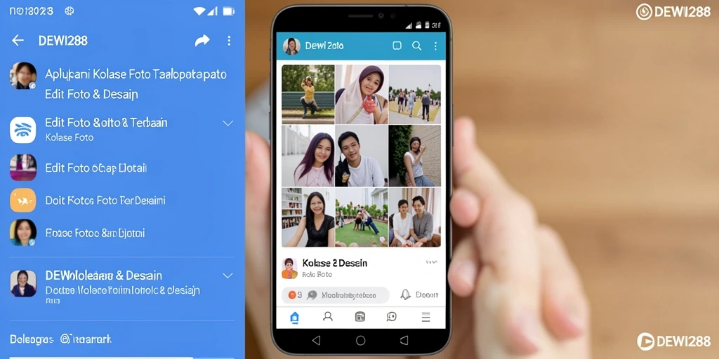 Tampilan antarmuka DEWI288 untuk Kolase Foto yang menarik.