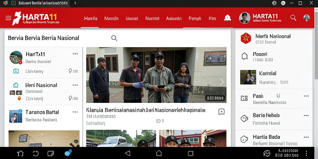 Antarmuka menarik HARTA11 dengan berita terbaru dan terorganisir.