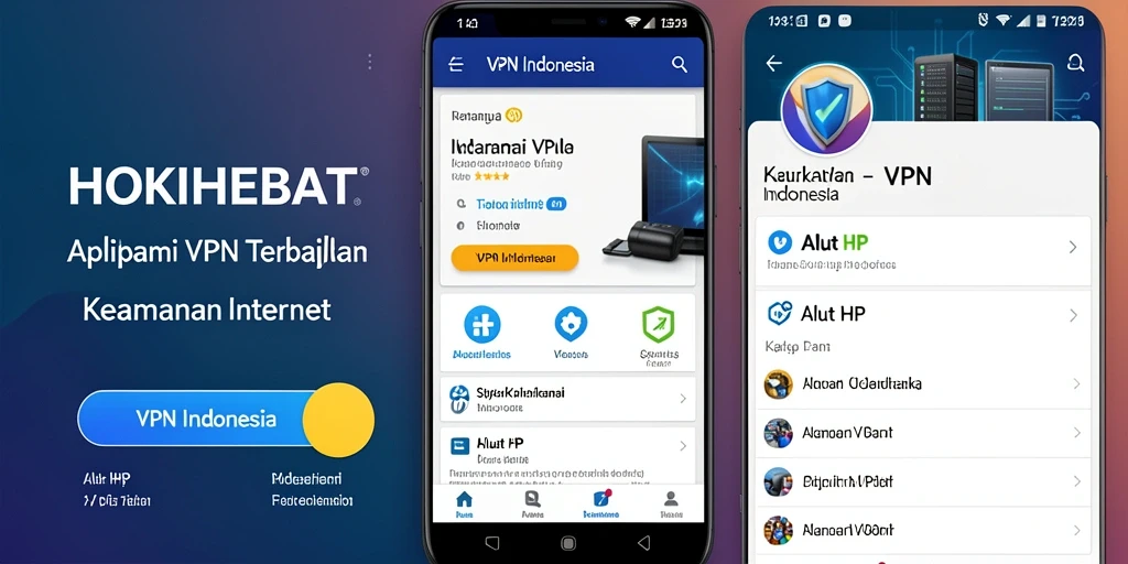 Antarmuka HOKIHEBAT yang sederhana dan fungsional untuk penggunaan VPN.