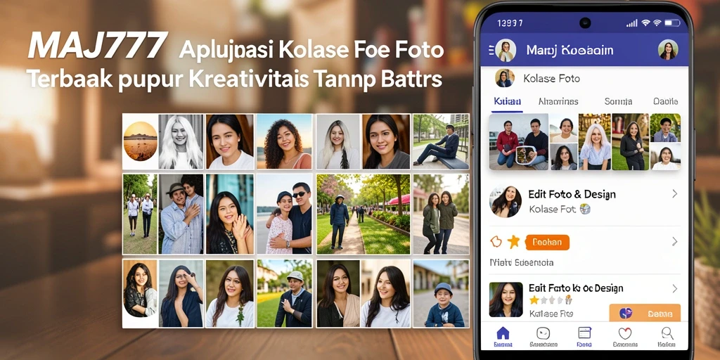 Tampilan antarmuka aplikasi MAJ777 untuk Kolase Foto yang menarik dan user-friendly.