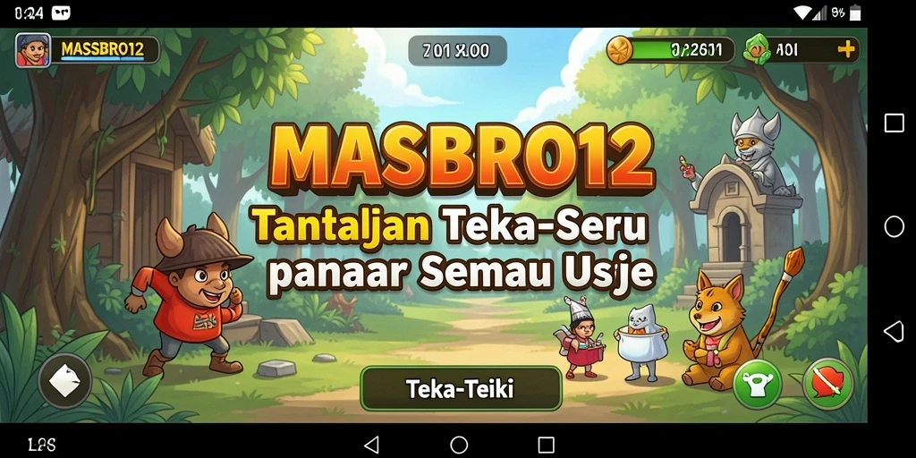 Tampilan antarmuka game Teka-Teki MASBRO12 yang menarik.