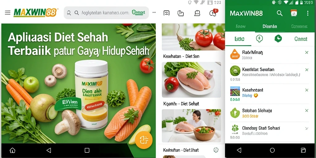 Antarmuka aplikasi MAXWIN88 dengan resep dan panduan diet sehat