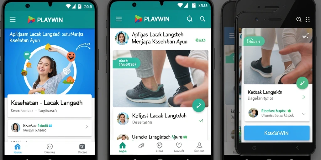 Antarmuka PLAYWIN menampilkan laporan langkah harian yang menarik.