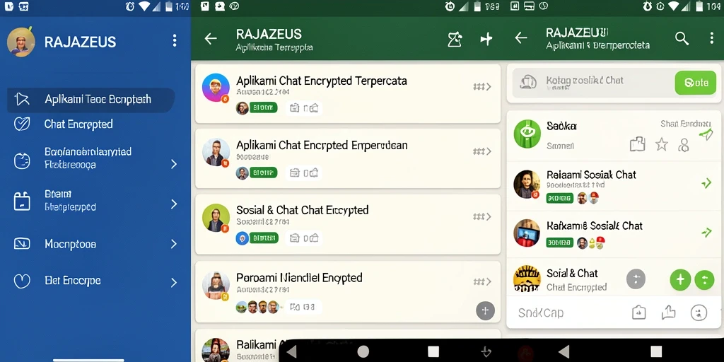 Antarmuka pengguna RAJAZEUS untuk chatting yang aman dan efisien.