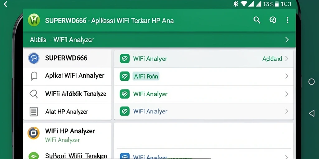 Tampilan utama SUPERWD666 menunjukkan analisis jaringan WiFi yang komprehensif.