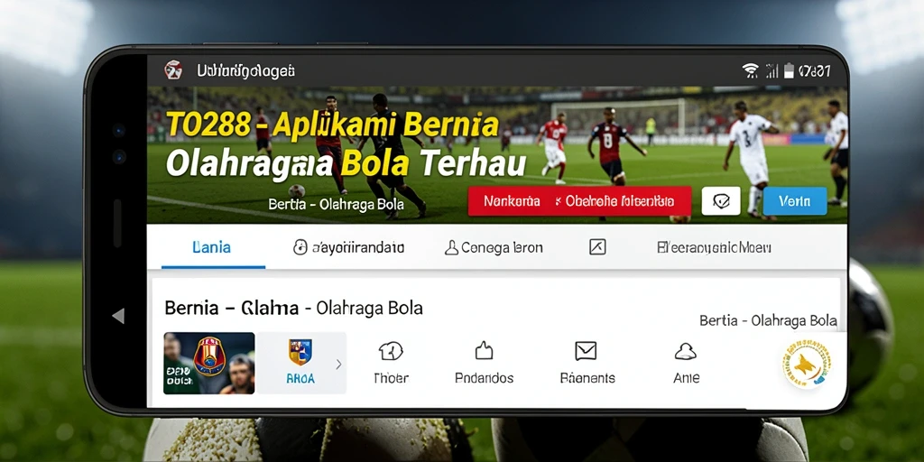 Tampilan antarmuka TO288 yang menampilkan berita olahraga bola terkini.