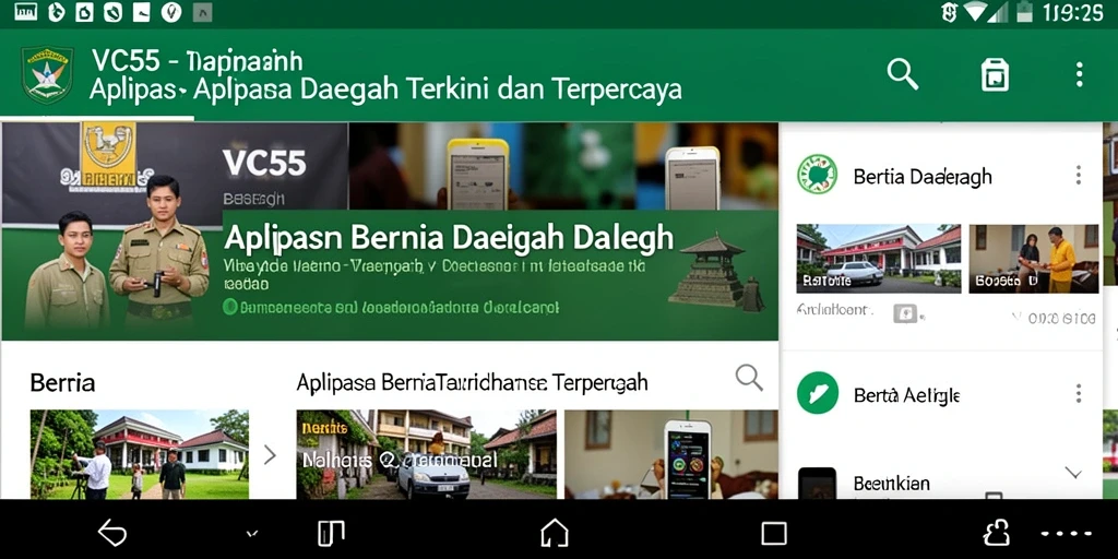 Antarmuka VC55 menampilkan berita daerah dengan jelas dan mudah dipahami.